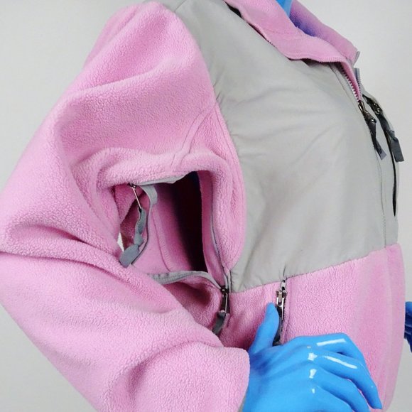 The North Face Womens M 8 10 Retro Denali Pink Gray Fleece Jacket Polartec 300 - Picture 7 of 8
